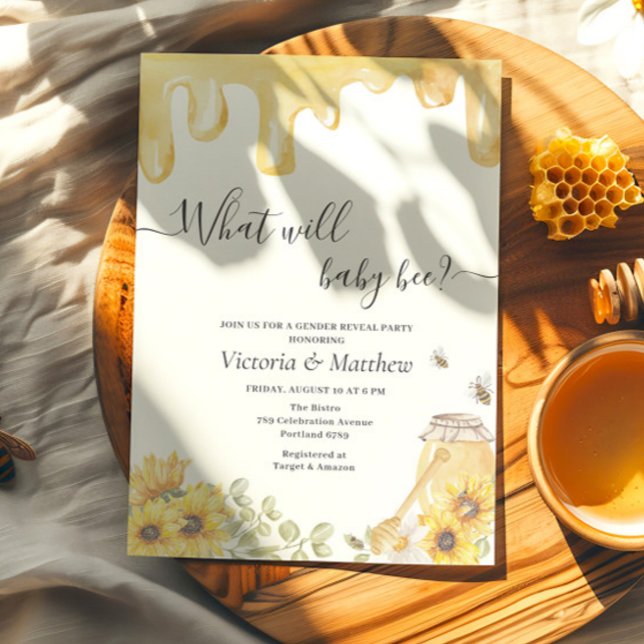 Invitation Qu'est-ce que Baby Bee Sunflower Révélation de gen (Créateur téléchargé)
