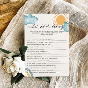Invitation Qu'Est-Ce Que Le Père A Dit Baby shower Game Card