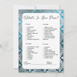 Invitation Qu'est-ce qu'il y a dans votre sac à main floral b