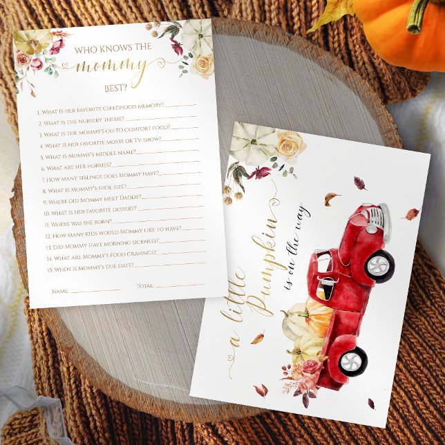 Invitation Qui connaît la maman meilleur Baby shower d'automn (Créateur téléchargé)