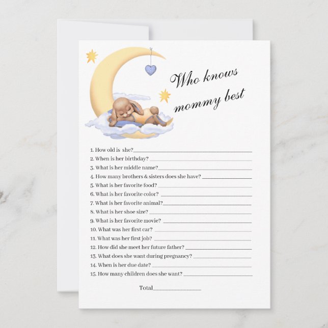 Invitation Qui connaît le mieux maman.  (Devant)