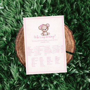 Invitation Qui est ma maman mignonne fille ours Baby Game Car