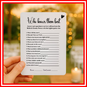 Invitation Qui les connaît le mieux Jeu de Baby Shower Mariée