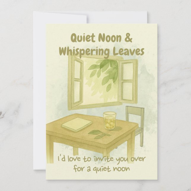 Invitation Quiet Noon & Whispering Leaves - Calm Summer Invit (Devant)