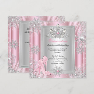 Invitation Quinceanera 15 Anniversaire Clair Pink Talons 2