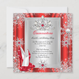 Invitation Quinceanera 15 Anniversaire fête Red Heels 2