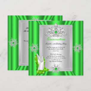Invitation Quinceanera 15 Anniversaire Lime Vert talons
