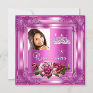 Invitation Quinceanera 15 Fête Roses Roses Photo