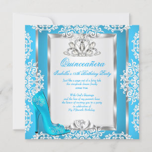 Invitation Quinceanera 15e anniversaire Cendrillon Chaussure 