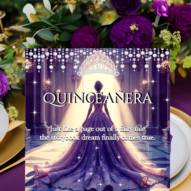 Invitation Quinceanera 15e Anniversaire Château de violet Rob (Créateur téléchargé)