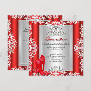 Invitation Quinceanera 15e anniversaire Chaussures rouges 2