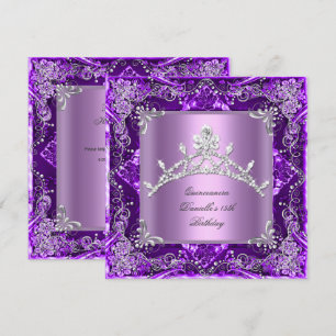 Invitation Quinceanera 15e anniversaire fête Purple Lilac