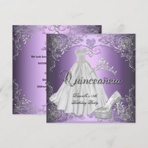 Invitation Quinceanera 15e anniversaire Lilac Purple