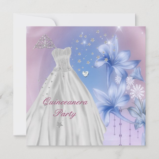Invitation Quinceanera 15e fête d'anniversaire (Devant)