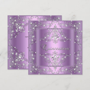 Invitation Quinceanera 15e fête d'anniversaire Lilac Pearl