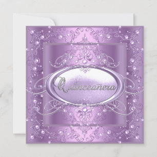 Invitation Quinceanera 15e fête d'anniversaire Lilac Pink Pea