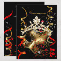 Quinceanera 15e fête d'anniversaire Masque rouge n