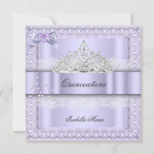 Invitation Quinceanera 15e fête d'anniversaire Purple Lilac 2