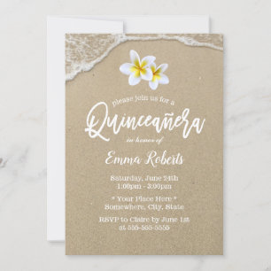 Invitation Quinceanera 15ème Anniversaire de Plage Florale Tr