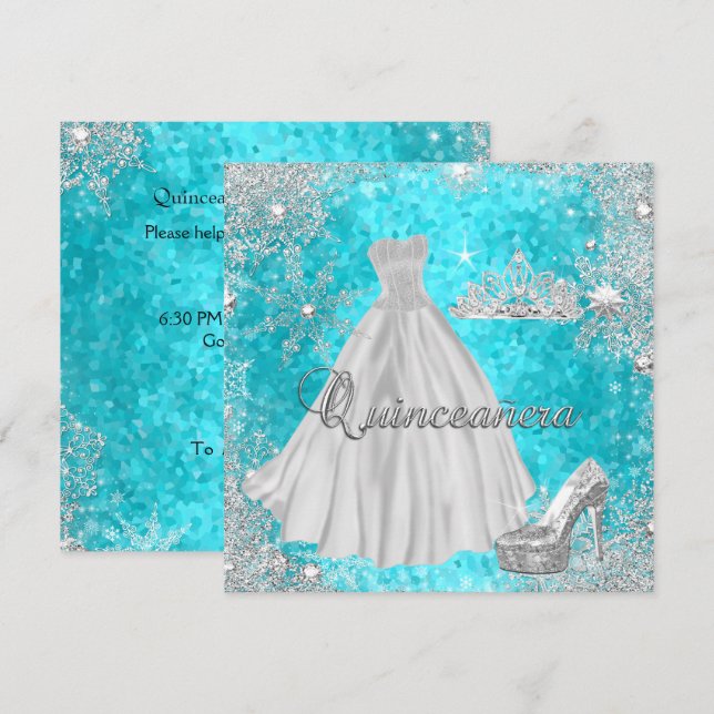 Invitation Quinceanera 15ème Elite Élégante fête d'anniversai (Devant / Derrière)