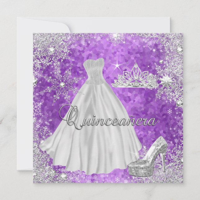 Invitation Quinceanera 15ème Elite Élégante fête d'anniversai (Devant)
