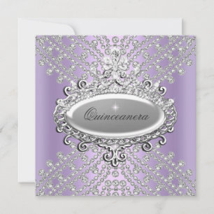 Invitation Quinceanera 15ème Parti Lilac violet blanc diamant