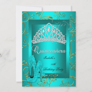 Invitation Quinceañera 15ème partie Gold Parties scintillant 