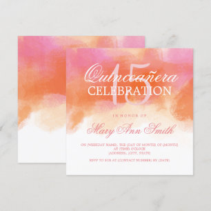 Invitation Quinceanera aquarelle de bleu d'été de 15