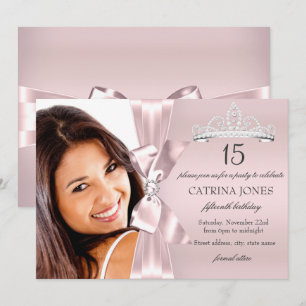 Invitation Quinceanera Arc et Tiare Diamant Argent