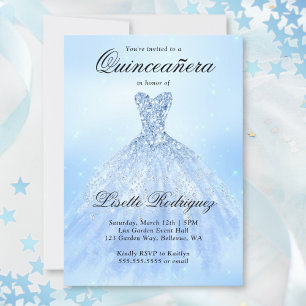 Invitation Quinceanera Bleu Bébé