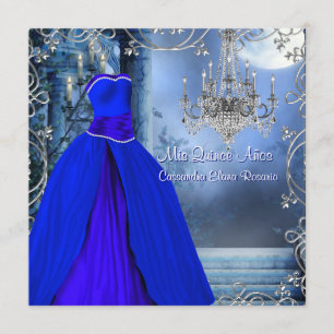 Invitation Quinceanera bleu de la Marine royale
