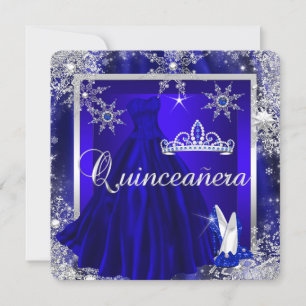 Invitation Quinceanera Bleu Royal 15e Élégant Anniversaire Él