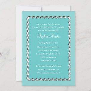 Invitation Quinceanera Changer Bleu N'importe quelle couleur 