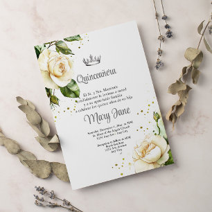 Invitation Quinceanera Couronne Parti espagnol