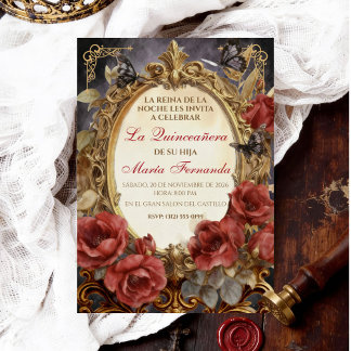 Invitation Quinceañera Dark Fantasy Gótica Romántica