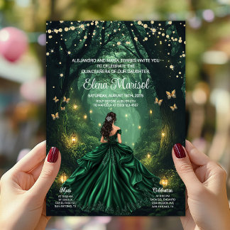 Invitation Quinceañera de la Forêt Enchantée