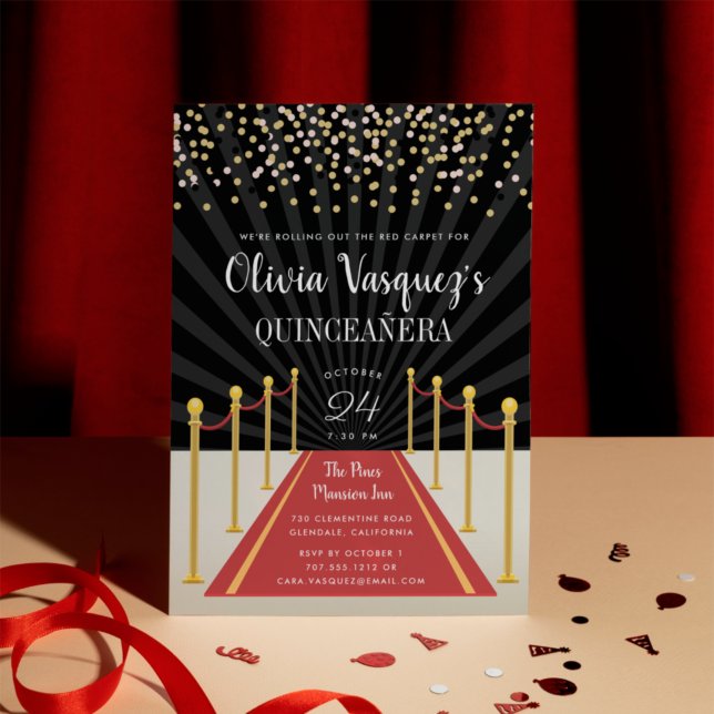 Invitation Quinceanera du tapis rouge Hollywood (Créateur téléchargé)