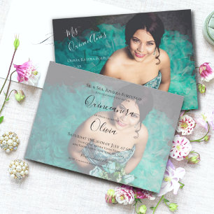 Invitation Quinceanera Elégante Moderne Photo 15e anniversair