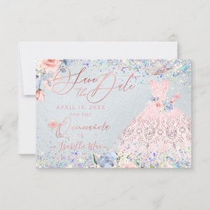 Invitation Quinceanera Enregistrer la date Blush rose Parties