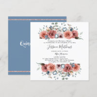 Quinceanera espagnole, bleu Dusty et florale rose