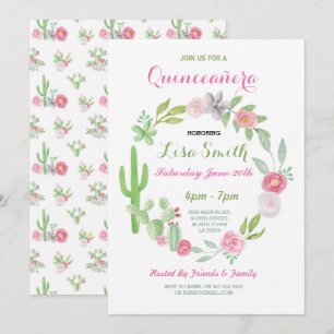 Invitation Quinceanera fête d'anniversaire Fiesta Cactus Invi