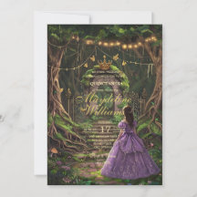 Invitation Quinceañera Forêt Enchantée | Conte de