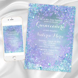 Invitation Quinceañera hivernale gelée