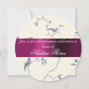 Invitation Quinceanera Invitation, Bourgogne et ivoire