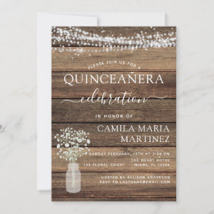 Invitation Quinceanera Lumières de la ferme de l'haleine pour