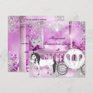 Invitation Quinceanera Magical Princess Pink Horse Carrie