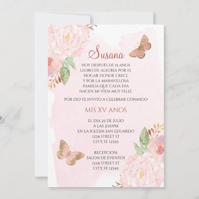 INVITATION QUINCEANERA-MARIPOSAS (Devant)