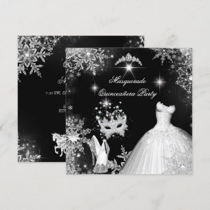 Invitation Quinceanera Masquerade princesse magique