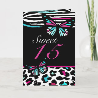 Invitation Quinceanera ou Sweet 16 Butterfly Invitation, rose