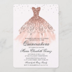 Invitation Quinceanera Parties scintillant robe Diamond Invit